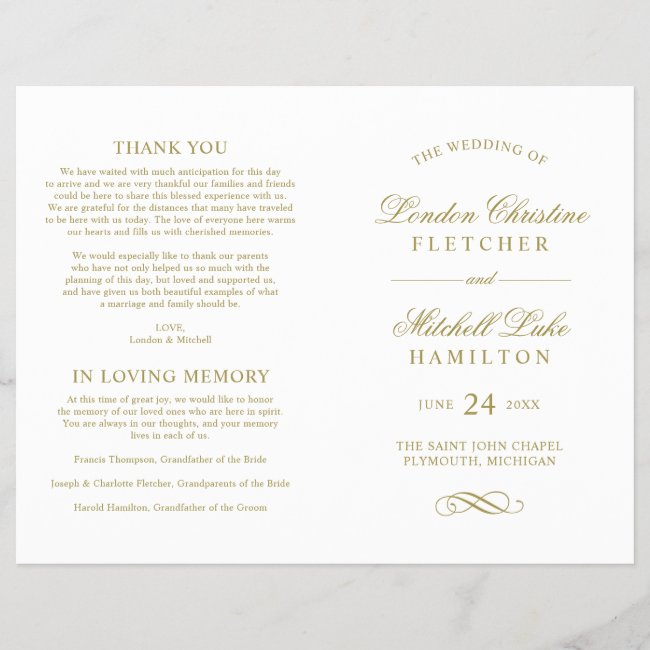 Classic Elegant Gold Wedding Ceremony