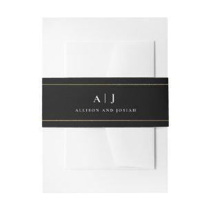 Classic Elegant Gold Wedding Invitation Belly Band