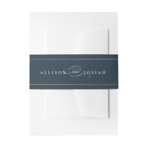 Classic Elegant Gold Wedding Invitation Belly Band