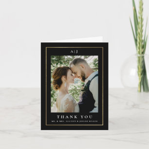 Classic Elegant Gold Wedding Photo Thank You Card