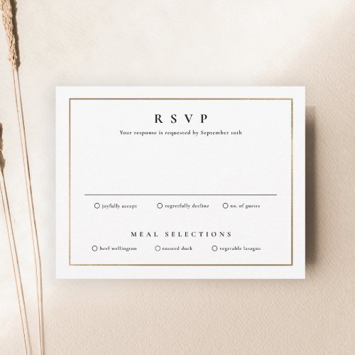Classic Elegant Gold Wedding RSVP Card