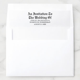Classic Elegant Gothic Wedding Envelope Liner