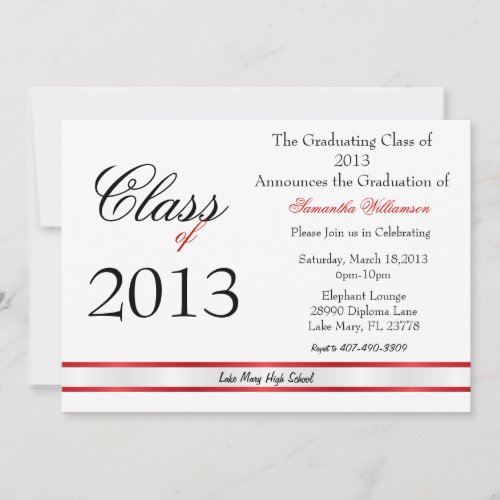 Classic Elegant Graduation AnnoucementInvitation Invitation