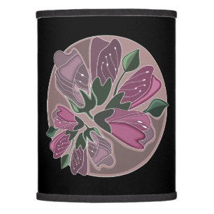 Classic Elegant Green and Pink Floral Print Lamp Shade