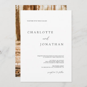 Classic Elegant Hand Written Photo Wedding Invitation