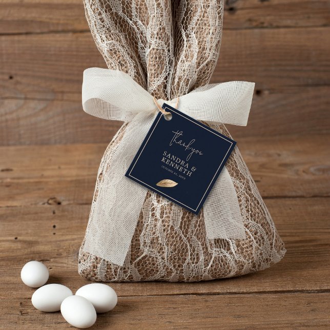 Classic & Elegant I Dark Blue I Thank you Wedding Favor Tags (Creator Uploaded)