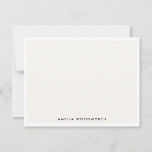 Classic Elegant Ivory White Minimalist Chic Trendy Note Card