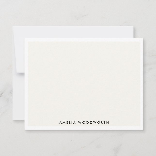 Classic Elegant Ivory White Minimalist Chic Trendy Note Card (Front)