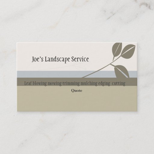 Customizable Classic Elegant  Landscaping Business Card Template