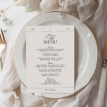 Classic Elegant Light Gray Vintage Label Wedding  Menu<br><div class="desc">This beautifully designed menu brings a touch of vintage charm to your wedding reception. The classic label design, with its intricate details and elegant typography, sets the tone for a sophisticated dining experience. Personalize the menu with your selection of dishes, creating not only a practical guide for your guests but...</div>