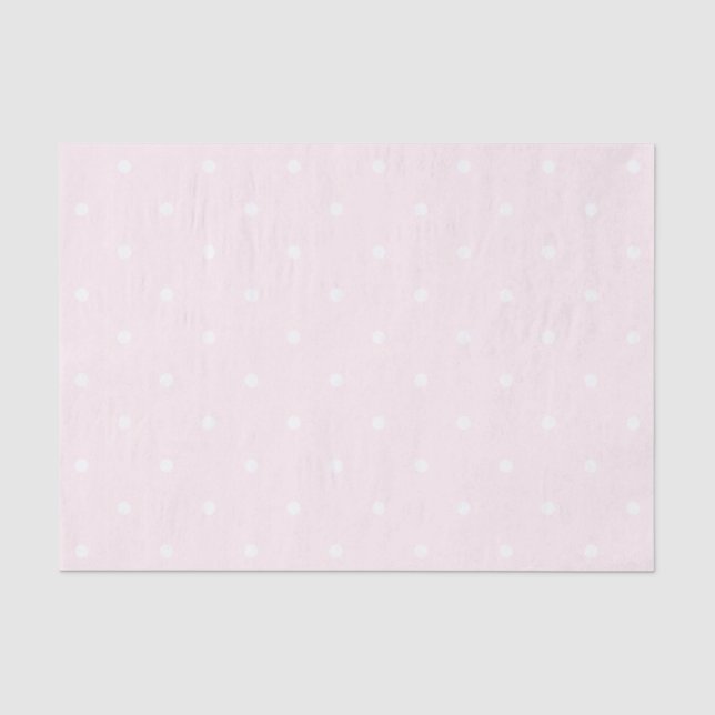 Classic Elegant Light Pink and White Polka Dots Tissue Paper (Front)