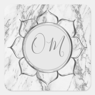 Classic Elegant Marble OM    Square Sticker