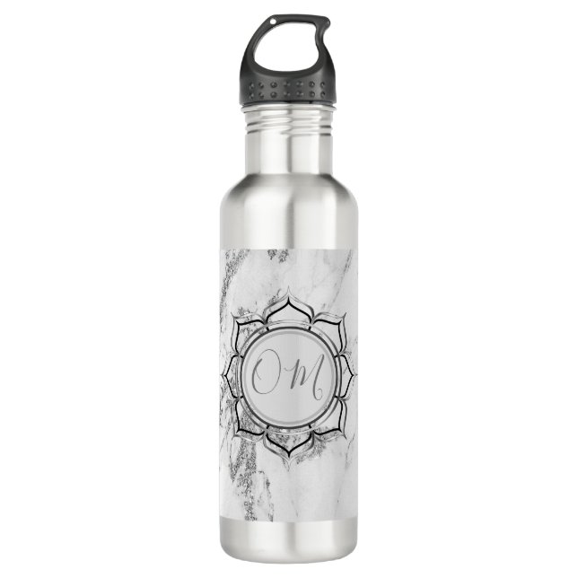 Classic Elegant Marble OM   Stainless Steel Water Bottle (Front)
