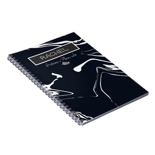 Classic Elegant Marble White Black  Back To School Notebook