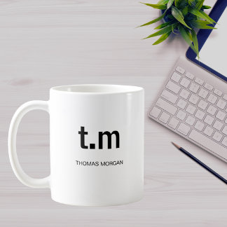 Classic Elegant Minimal Monogram Coffee Mug