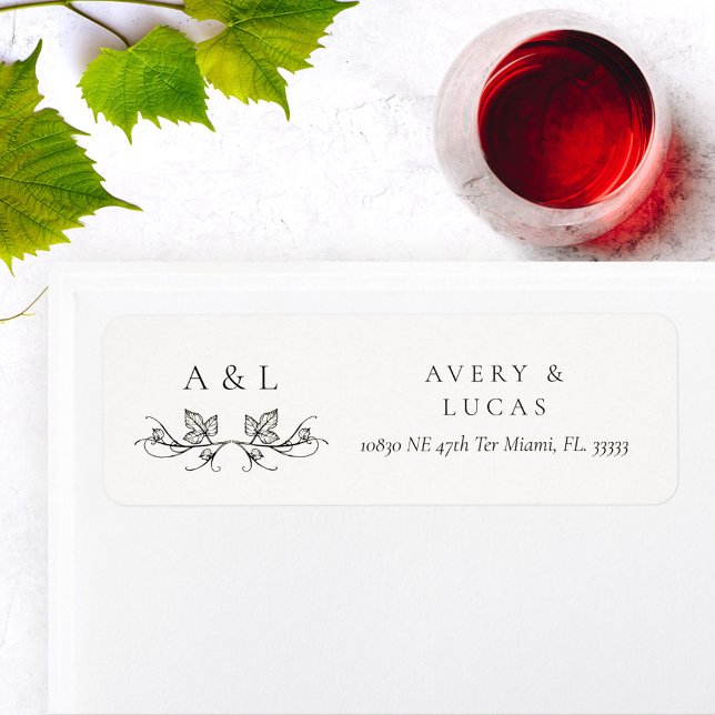 Classic Elegant Minimal Monogram Wedding Return Label (Creator Uploaded)