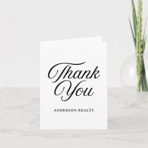 Classic Elegant Minimalist Custom Business Letterpress Thank You Card