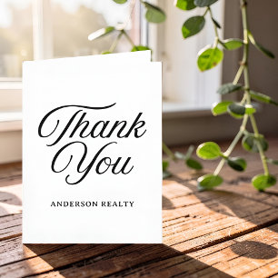 Classic Elegant Minimalist Custom Business Thank You Card