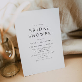 Classic Elegant Minimalist Simple Bridal Shower Invitation