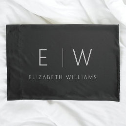 Classic Elegant Modern Minimalist Black White Pillow Case