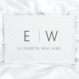 Classic Elegant Modern Minimalist Black White Pillow Case