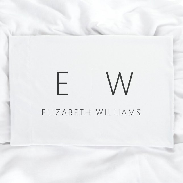 Classic Elegant Modern Minimalist Black White Pillow Case (Creator Uploaded)