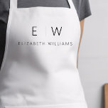 Classic Elegant Modern Minimalist Monogram Name Apron<br><div class="desc">Elevate your culinary experience with our Classic Elegant Modern Minimalist Monogram Name Cooking Apron. This kitchen essential seamlessly merges timeless elegance with contemporary minimalism. Crafted with precision, this apron is not just a practical accessory but also a statement of personal style. The customizable monogram and name option allows you to...</div>