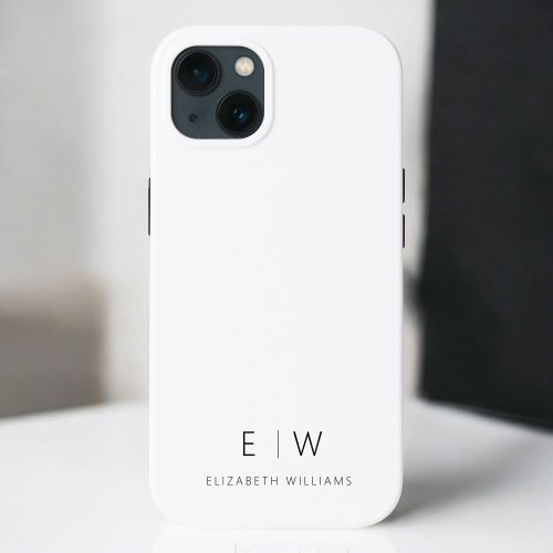 Classic Elegant Modern Minimalist Monogram Name iPhone 13 Case