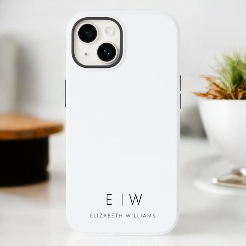 Classic Elegant Modern Minimalist Monogram Name Case_Mate iPhone 14 Case