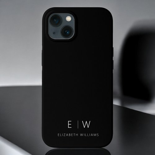 Classic Elegant Modern Minimalist Monogram Name iPhone 13 Case