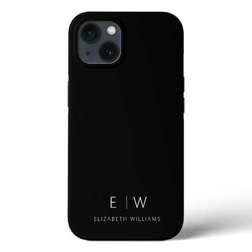 Classic Elegant Modern Minimalist Monogram Name iPhone 13 Case