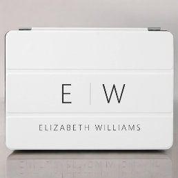 Classic Elegant Modern Minimalist Monogram Name iPad Air Cover