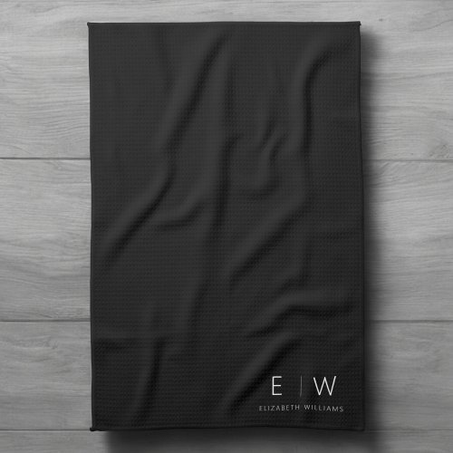 Classic Elegant Modern Minimalist Monogram Name Kitchen Towel