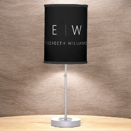 Classic Elegant Modern Minimalist Monogram Name  Table Lamp