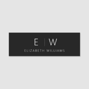 Classic Elegant Modern Minimalist Monogram Name Tag