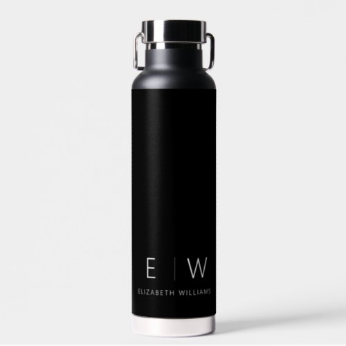 Classic Elegant Modern Minimalist Monogram Name Water Bottle