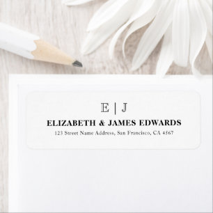 Classic Elegant Monogram Couple Initials Address Label
