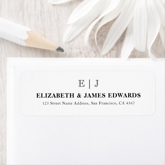 Classic Elegant Monogram Couple Initials Address Label (Insitu)