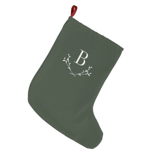 Classic Elegant Monogram Large Christmas Stocking