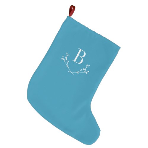 Classic Elegant Monogram Large Christmas Stocking