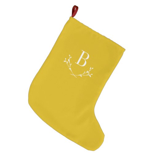 Classic Elegant Monogram Large Christmas Stocking