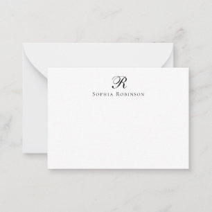 Classic Elegant Monogram Professional Business Note Card