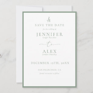 Classic Elegant Monogram Save the Date Invitation
