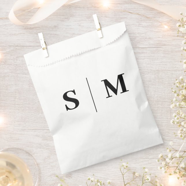 Classic Elegant Monogram Wedding Favor Bag (Clipped)