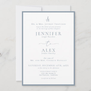 Classic Elegant Monogram Wedding Invitation
