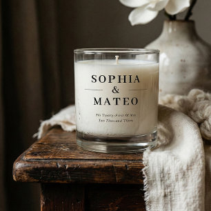Classic Elegant Names Wedding Scented Candle