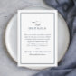 Classic Elegant Navy Blue Wedding Details Enclosure Card
