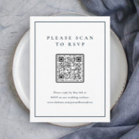 Classic Elegant Navy Blue Wedding QR Code