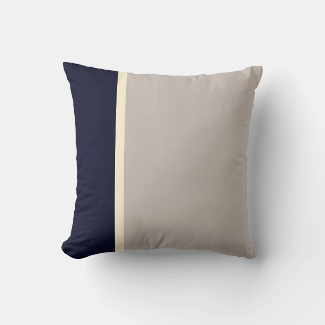 Classic Elegant Navy Gray Elegant Stripes  Throw Pillow (Front)
