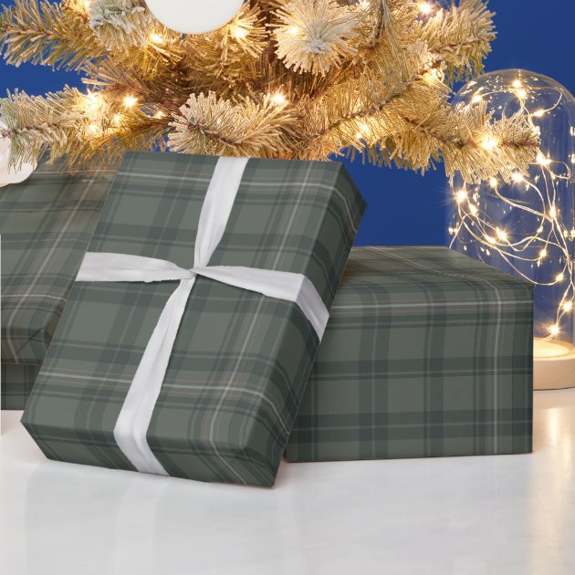 Classic Elegant Olive Green Tartan Plaid Gift Wrap